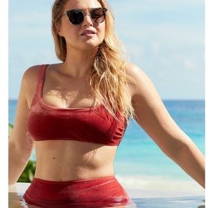 Aerie red velvet swim suit